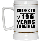 14th Anniversary Cheers To Square Root of 196 Years Together - Beer Stein