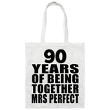 90th Anniversary 90 Years Of Being Mrs Perfect - Tote Bag White