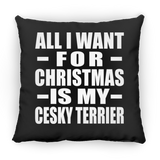 All I Want For Christmas Is My Cesky Terrier - Throw Pillow Black