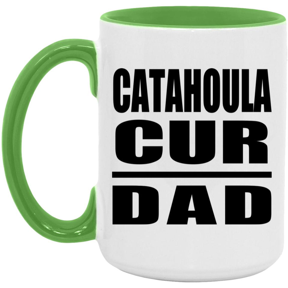 Catahoula Cur Dad - 15oz Accent Mug Green