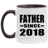 Father Since 2018 - 11oz Accent Mug Black