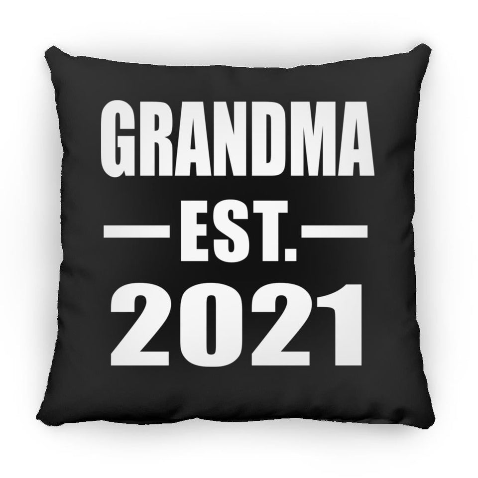Grandma Established EST. 2021 - Throw Pillow Black