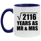 46th Anniversary Square Root of 2116 Years As Mr & Mrs - 11oz Accent Mug Purple