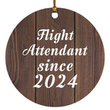 Flight Attendant Since 2024 - Circle Ornament D