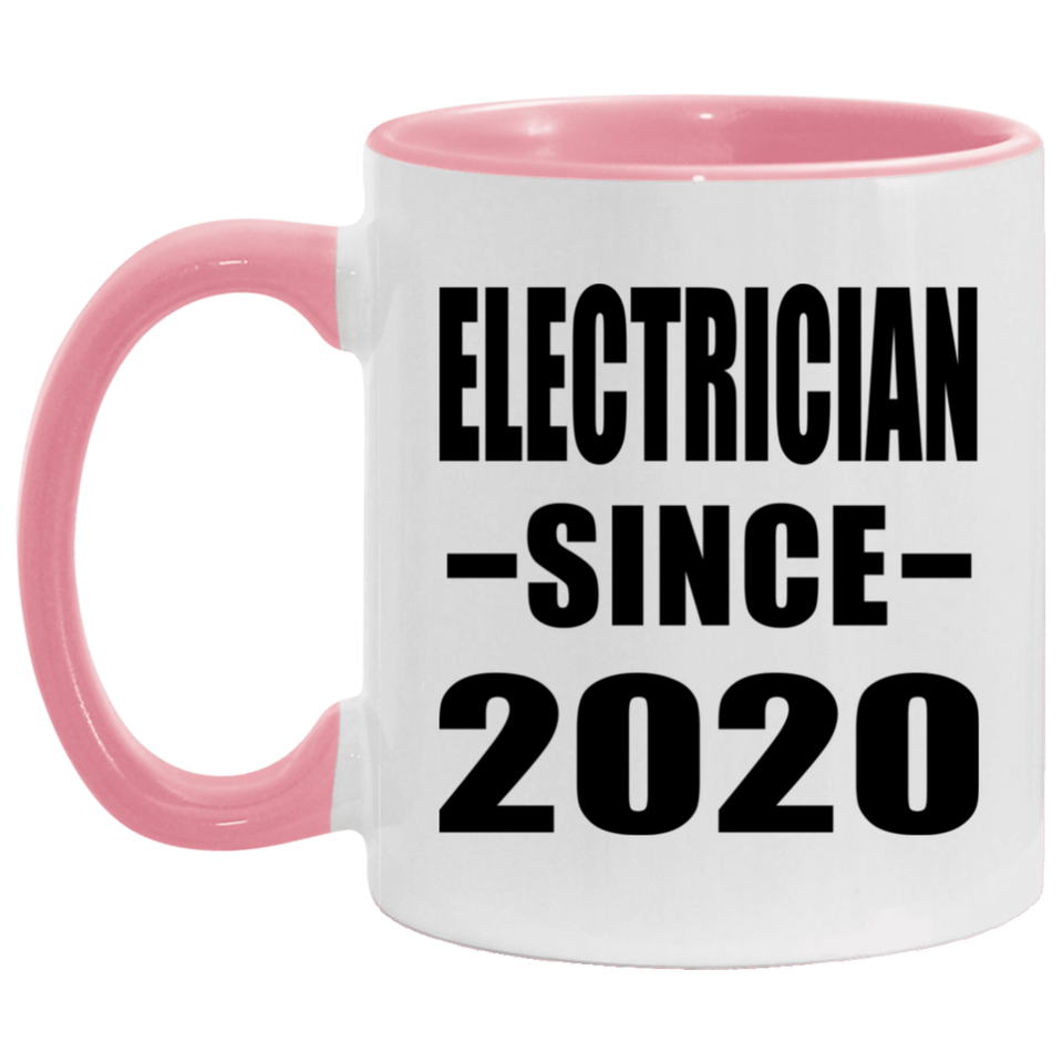 Electrician Since 2020 - 11oz Accent Mug Pink