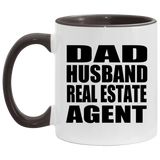 Dad Husband Real Estate Agent - 11oz Accent Mug Black