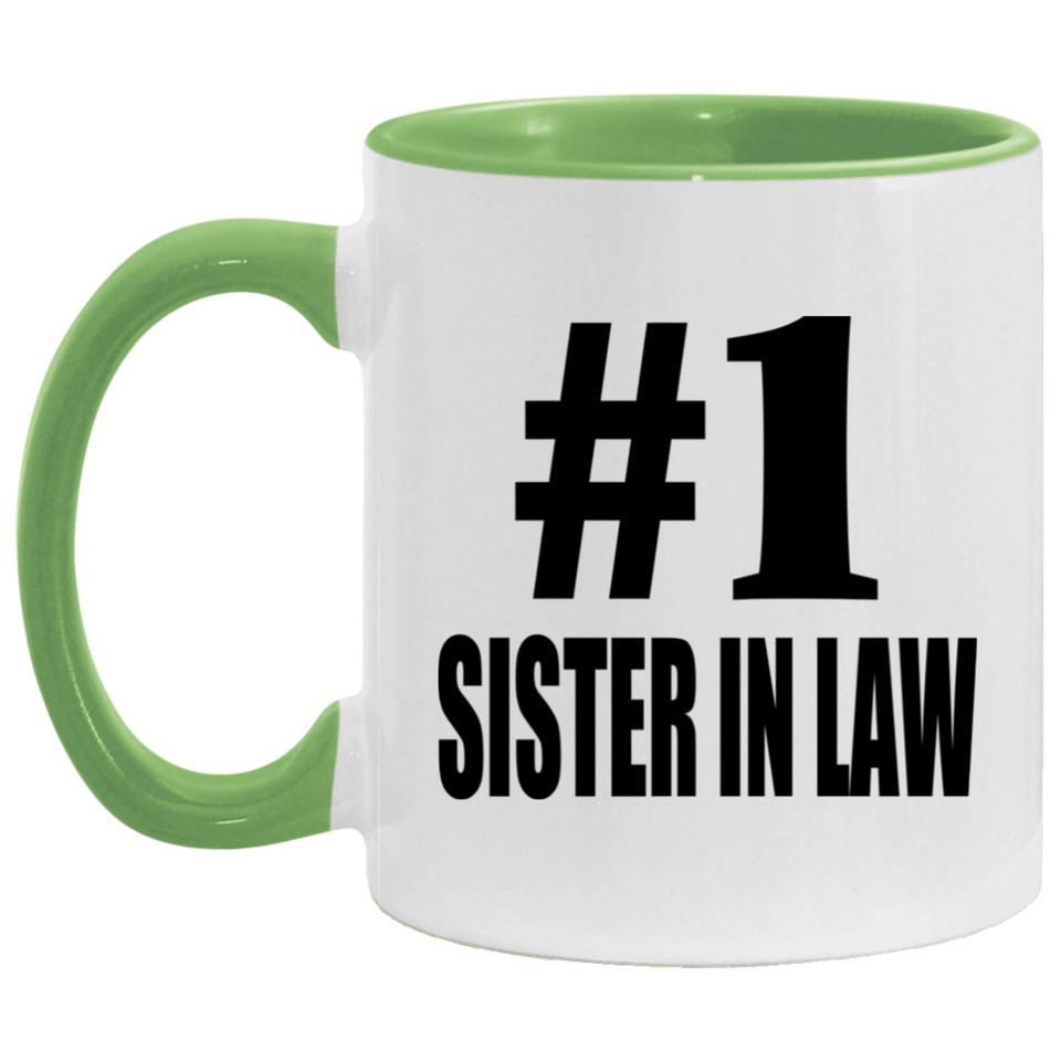 Number One #1 Sister In Law - 11oz Accent Mug Green