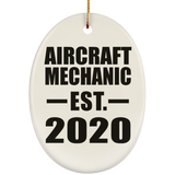 Aircraft Mechanic Established EST. 2020 - Oval Ornament