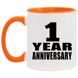1st Anniversary 1 Year - 11oz Accent Mug Orange