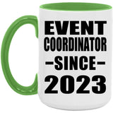 Event Coordinator Since 2023 - 15oz Accent Mug Green