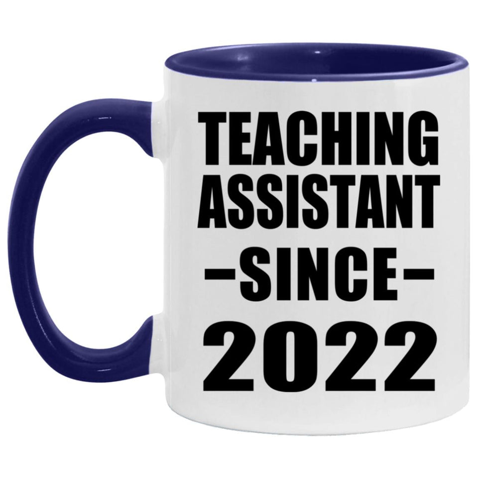 Teaching Assistant Since 2022 - 11oz Accent Mug Purple