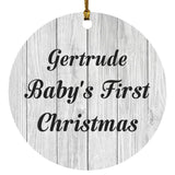 Gertrude Baby's First Christmas - Circle Ornament F