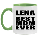Lena Best Mom Ever - 11oz Accent Mug Green