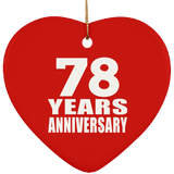 78th Anniversary 78 Years - Heart Ornament