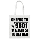 99th Anniversary Cheers To Square Root of 9801 Years Together - Tote Bag White