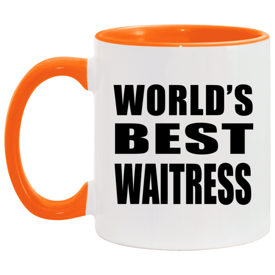 World's Best Waitress - 11oz Accent Mug Orange