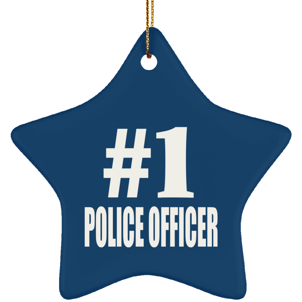 Number One #1 Police Officer - Star Ornament