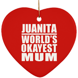 Juanita World's Okayest Mum - Heart Ornament