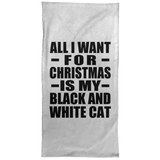 All I Want For Christmas Is My Black And White Cat - Hand Towel