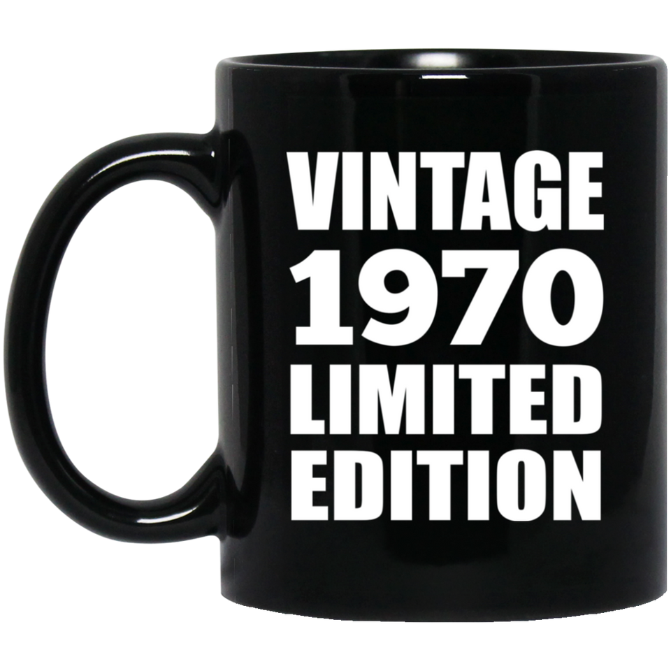 54th Birthday Vintage 1970 Limited Edition - 11oz Coffee Mug Black
