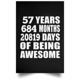 57th Birthday 57 Years 684 Months 20819 Days Of Awesome - Poster Portrait