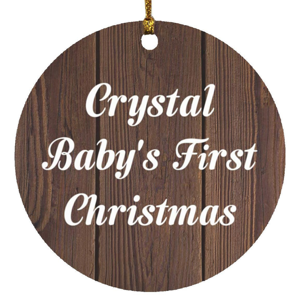 Crystal Baby's First Christmas - Circle Ornament D