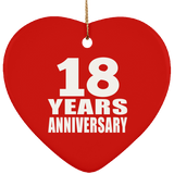 18th Anniversary 18 Years - Heart Ornament