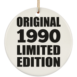 34th Birthday Original 1990 Limited Edition - Circle Ornament