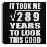 17th Birthday Took Square Root of 289 Years To Look Good - Canvas Square