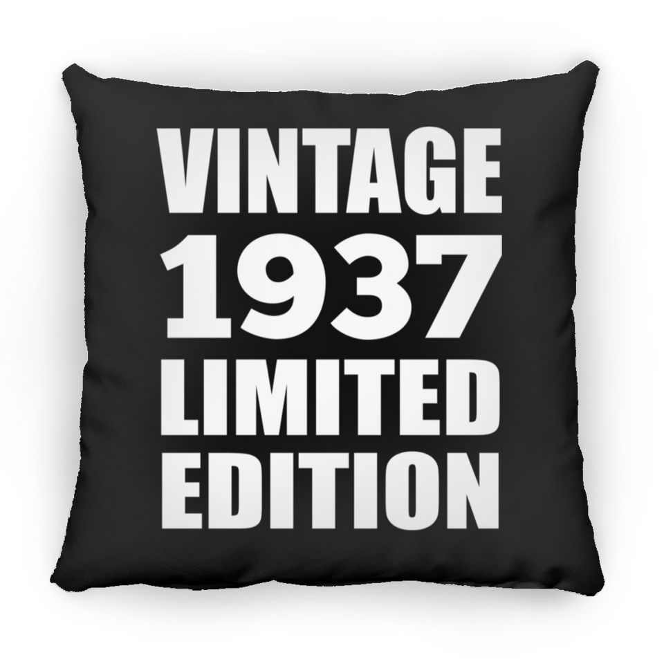 87th Birthday Vintage 1937 Limited Edition - Throw Pillow Black