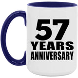 57th Anniversary 57 Years Anniversary - 15oz Accent Mug Purple