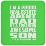 Proud Real Estate Agent Dad Of Awesome Son - Drink Coaster