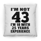 43rd Birthday I'm Not 43 I'm 18 With 25 Years Experience - Throw Pillow