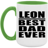 Leon Best Dad Ever - 15oz Accent Mug Green