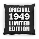 75th Birthday Original 1949 Limited Edition - Throw Pillow Black