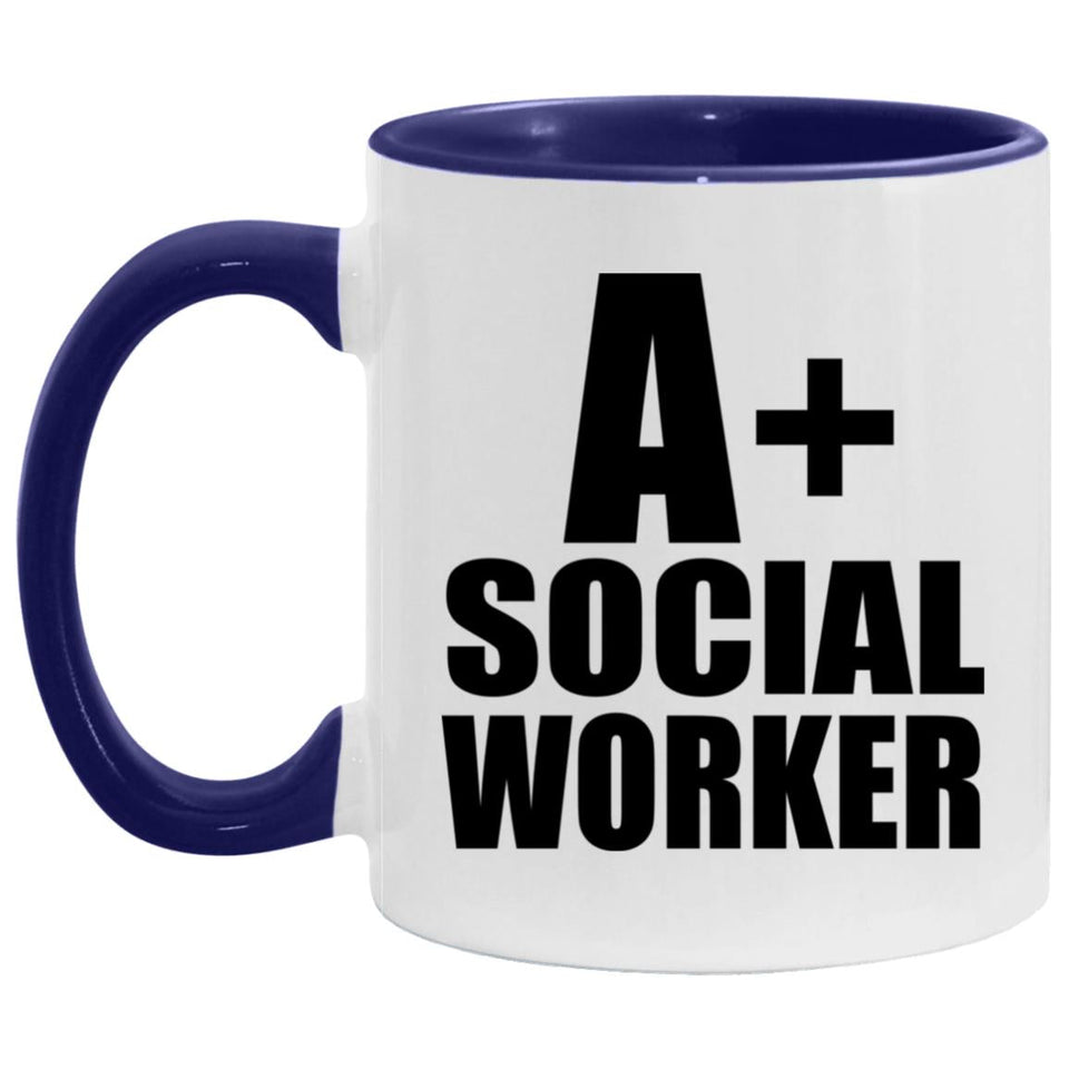 A+ Social Worker - 11oz Accent Mug Purple