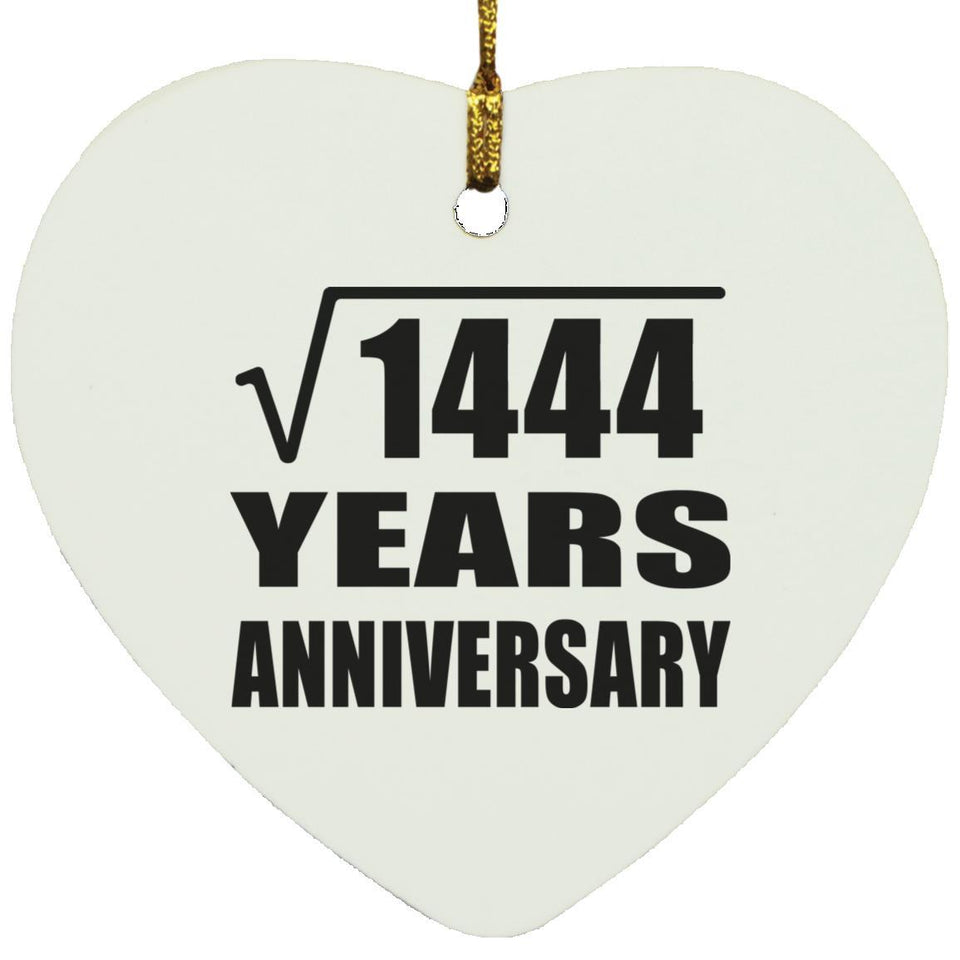 38th Anniversary Square Root of 1444 Years Anniversary - Heart Ornament