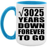 55th Anniversary Square Root of 3025 Years Down Forever To Go - 15oz Accent Mug Blue