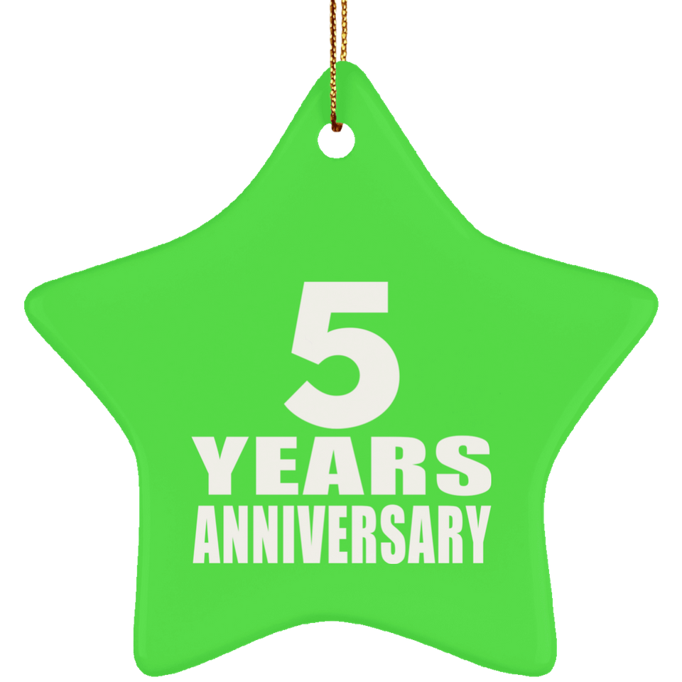 5th Anniversary 5 Years - Star Ornament