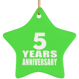 5th Anniversary 5 Years - Star Ornament