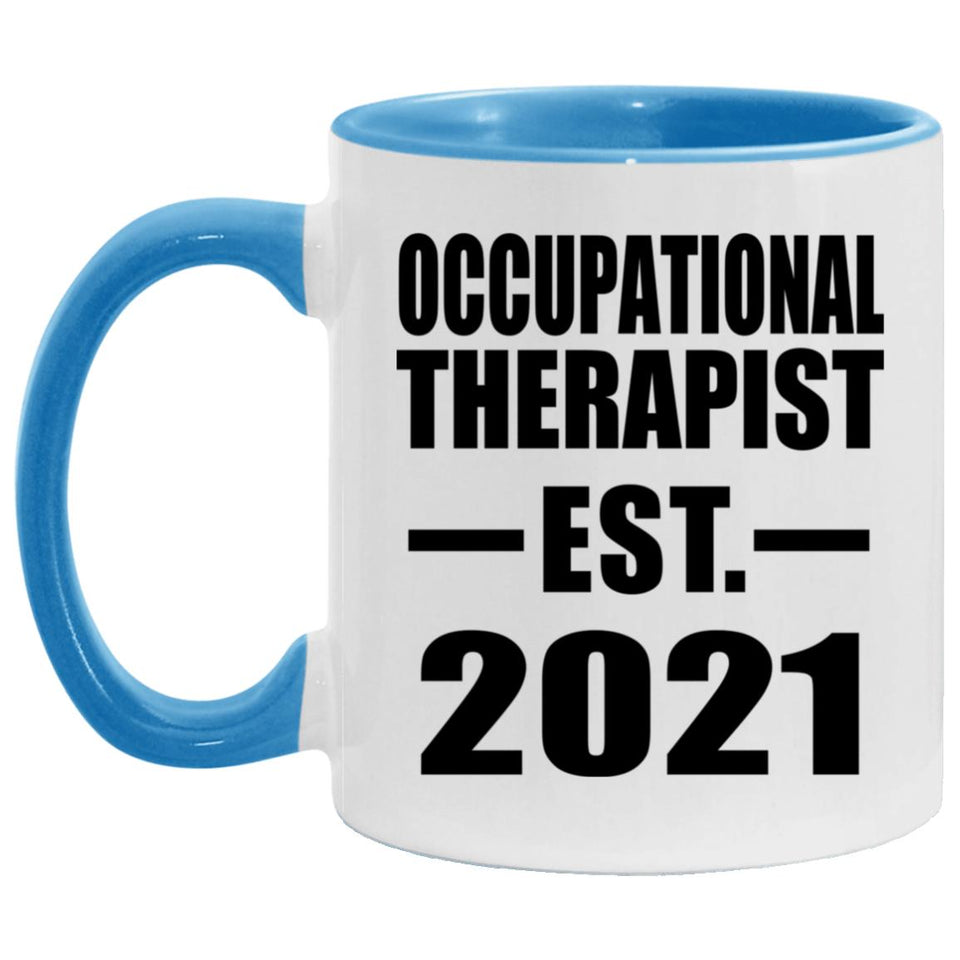 Occupational Therapist Established EST. 2021 - 11oz Accent Mug Blue