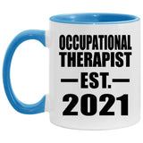 Occupational Therapist Established EST. 2021 - 11oz Accent Mug Blue