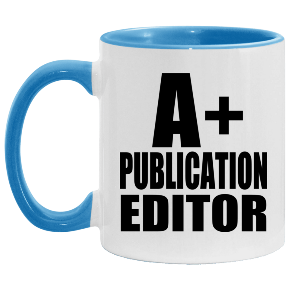 A+ Publication Editor - 11oz Accent Mug Blue