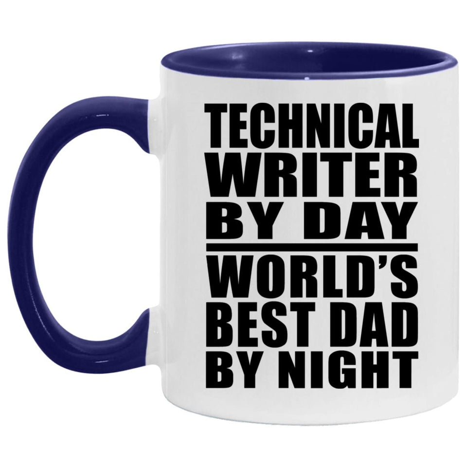 Technical Writer By Day World's Best Dad By Night - 11oz Accent Mug Purple