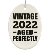 2nd Birthday Vintage 2022 Aged Perfectly - Oval Ornament