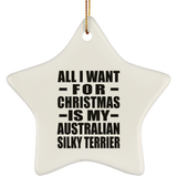 All I Want For Christmas Is My Australian Silky Terrier - Star Ornament