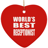 World's Best Receptionist - Heart Ornament