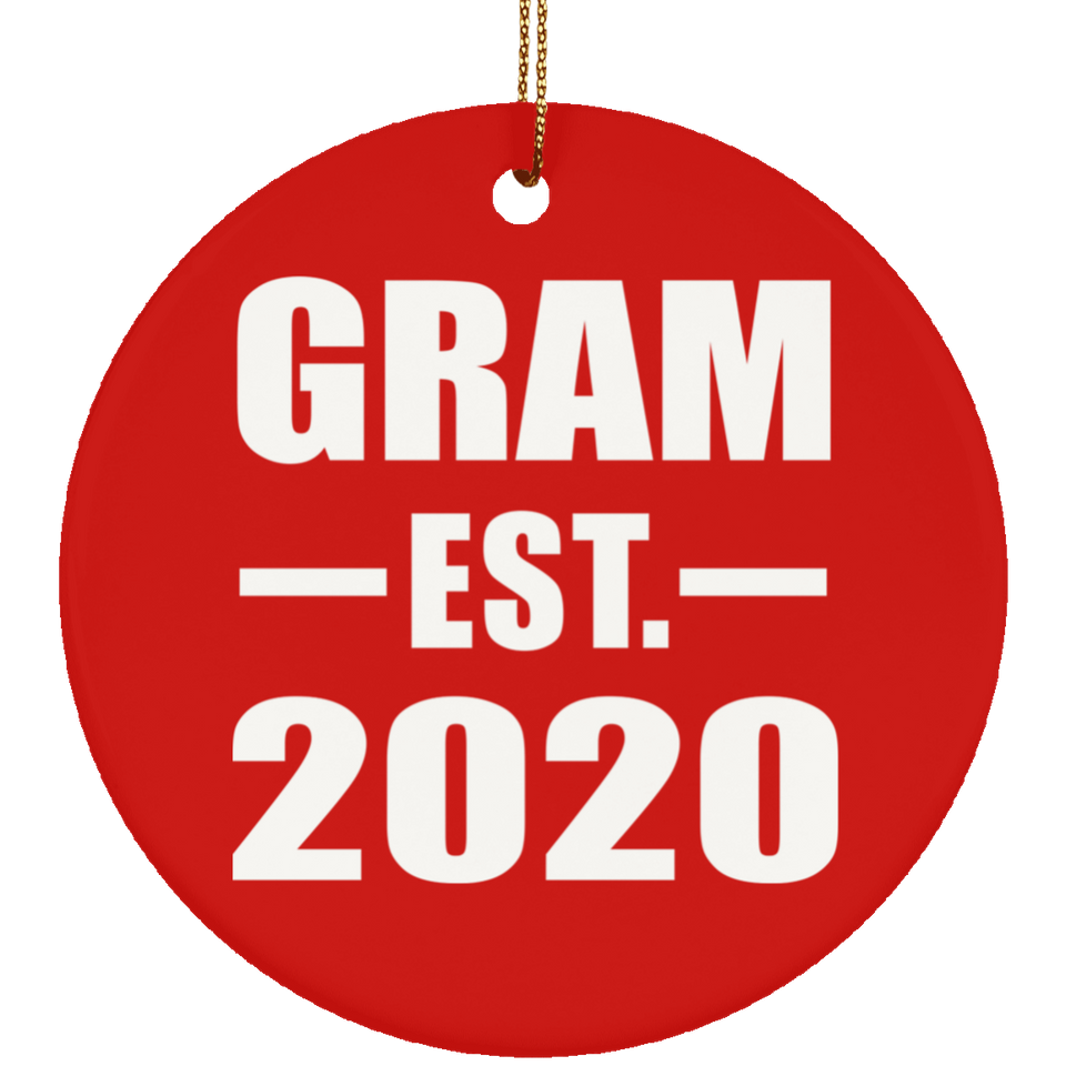 Gram Established EST. 2020 - Circle Ornament