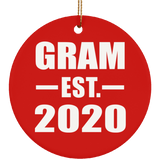 Gram Established EST. 2020 - Circle Ornament