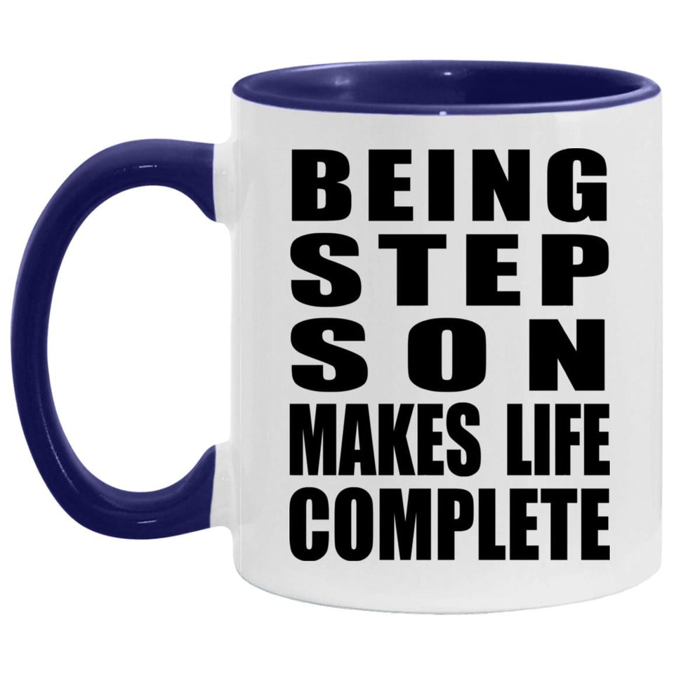 Being Step Son Makes Life Complete - 11oz Accent Mug Purple